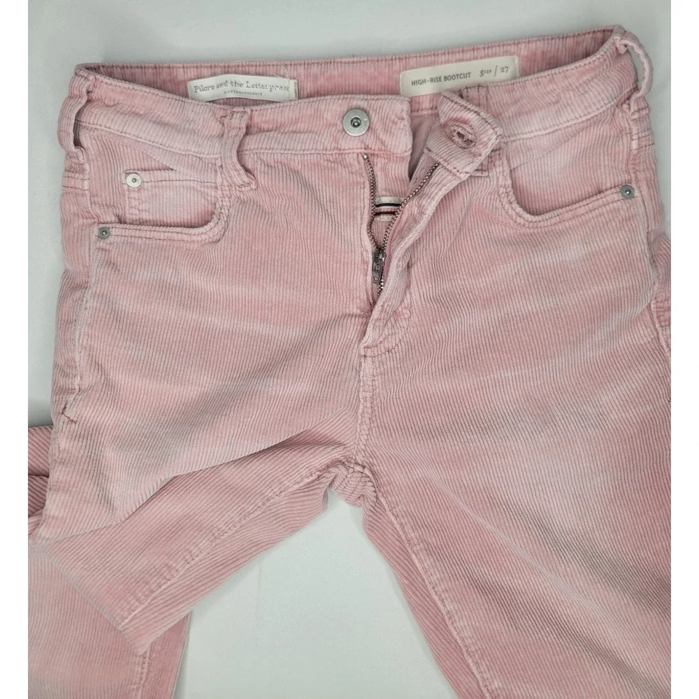 Pilcro and the Letterpress by Anthropologie Pink High Rise Bootcut Corduroy Pant